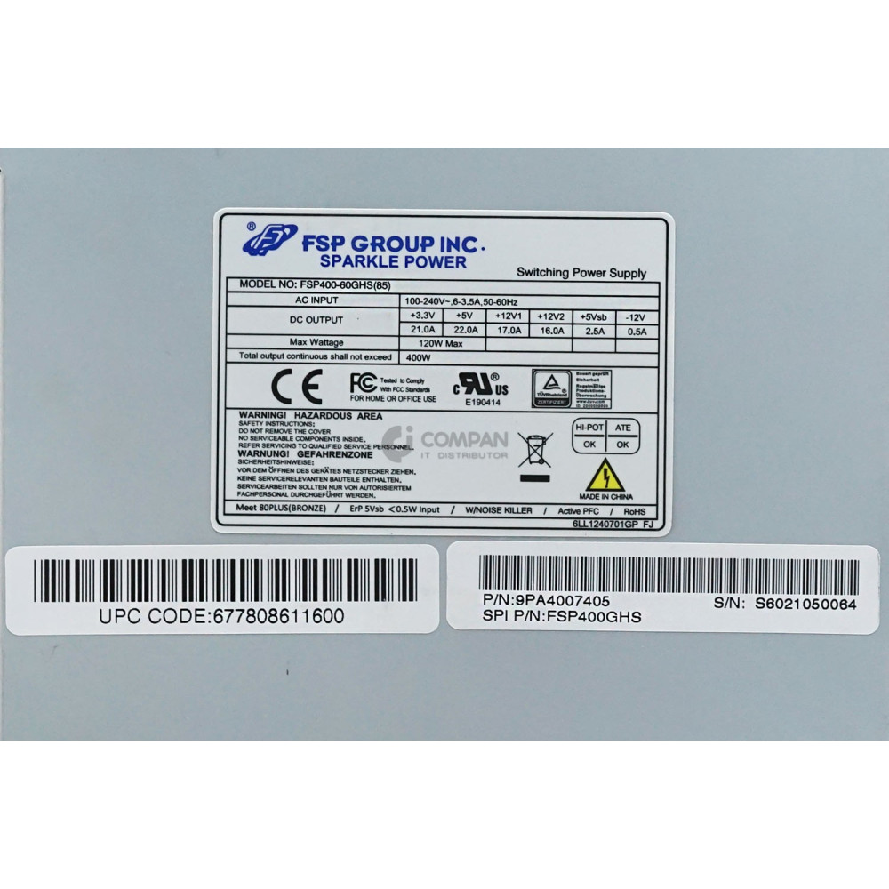 FSP400GHS FSP GROUP 400W POWER SUPPLY FOR EXACQVISION